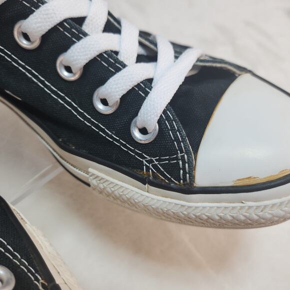 Converse All Star Shoes Womens 9.5 Black White Low Tops Classic Grunge Preppy - Picture 9 of 14